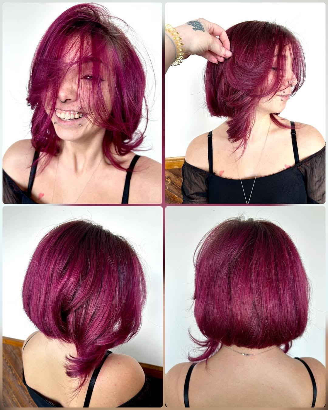 after: bold vivid color hair transformation by Lauren Potter, hair stylist in Jefferson Hills PA